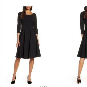 Harper Rose Black Pleated Waist Fit & Flare Dress